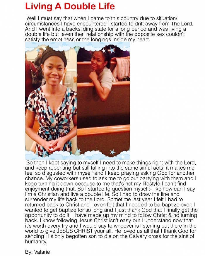 Valarie's Testimony 
